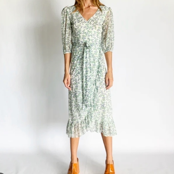 Ganni Tilden Mesh Wrap Dress - Picture 2 of 12